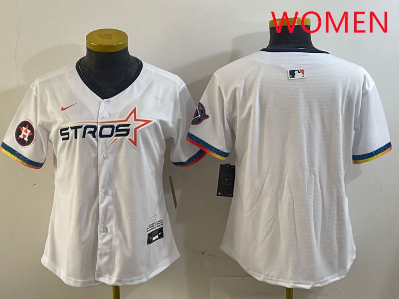 Women Houston Astros Blank White Fourth generation Joint Name 2025 Nike MLB Jersey style 2->women mlb jersey->Women Jersey